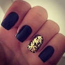 Black with gold glitters