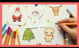 How to Draw Kawaii Cards | Christmas Series