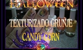 Uñas Texturizado Grunje Candy Corn HALLOWEEN :::... ☆ Jennifer Perez of Mystic Nails ☆