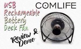 COMLIFE USB Rechargeable Battery Powered Desk Fan | Review/Demo | PrettyThingsRock