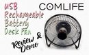 COMLIFE USB Rechargeable Battery Powered Desk Fan | Review/Demo | PrettyThingsRock