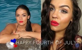 4th of July| SWEAT PROOF Makeup, Beachy Hair, & Casual Outfit Ideas!