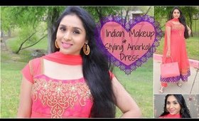 Get Ready With Me: Makeup & Indian Anarkali Dress | Karva Chauth Look
