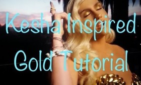 KESHA CRAZY KIDS GOLD INSPIRED TUTORIAL