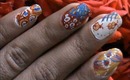 Magic nails- Retro Asian Style -easy nail art for short & long nails tutorial beginners designs