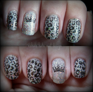 leopard crown nails