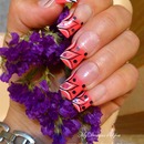 Pink Flower French Nails