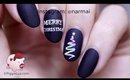 Glow in the dark abstract Christmas tree nail art tutorial