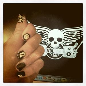 Volbeat nails - one of my fella's favourite bands were playing in Vancouver so I did these for the concert!