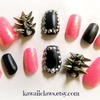 Hot pink and black spikes 