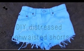 DIY Distressed High-Waisted shorts