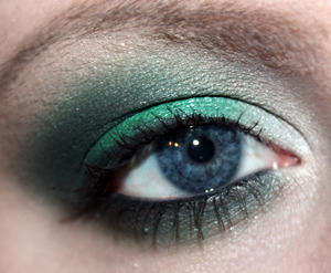 Slytherin Inspired Eyes- Green, Silver, and Black. :)