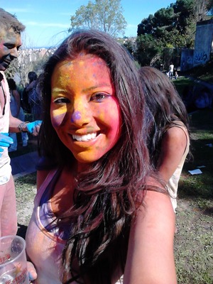 My face after Barcelona's Holi Festival :) loved the colors! 