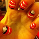 sparkly, striped nails