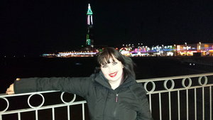 Red urban decay lipstick while in blackpool