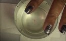 Black & Sliver Water Marble Nail Tutorial