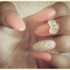 Coral glitter with cute bow