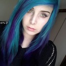 Turquoise and purple hair