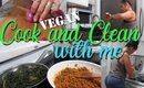 COOK AND CLEAN WITH ME | Quick Easy Plant Based Dinner | KITCHEN CLEAN UP | SAHM | KattieElyce