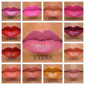 These are my personal swatches of OCC Lip Tars I currently own. Lydia obviously is my favorite for look as well as personal reasons. Vintage is my favorite for red, Marion is my favorite for nude and Pretty Boy is my favorite for pink pink. Overall I like all the lip tars pictured.