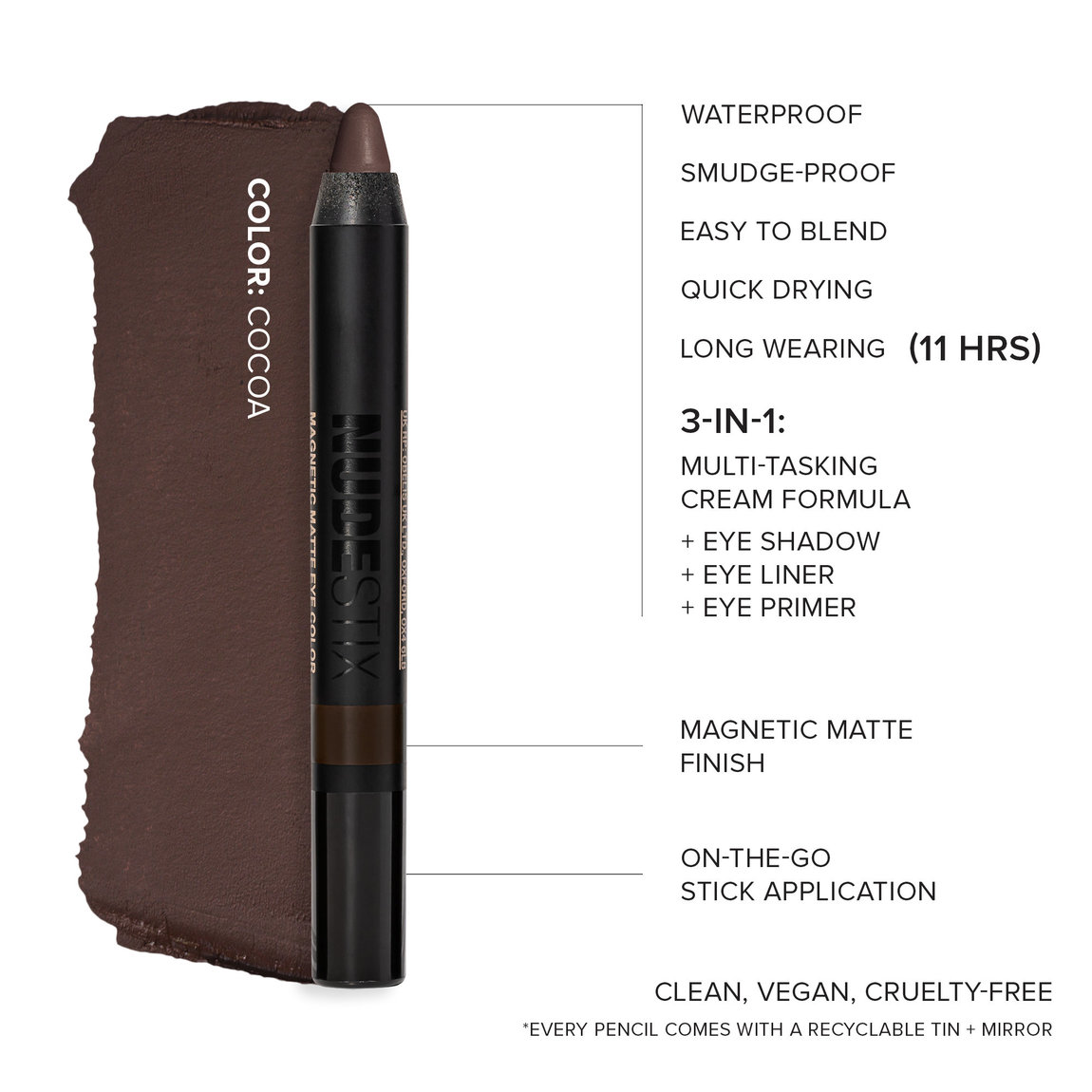 ナイスメティクス コスメティックス 日本正規品 Nudestix Magnetic Matte Eye Color Cocoa | Beautylish
