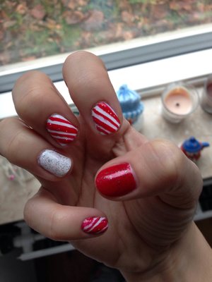 Candy cane and glitter
