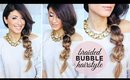 Cute and Easy Braided Bubble Hairstyle
