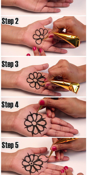 Two simple and easy Arabic mehndi designs for beginners a step by step tutorial Source:https://www.youtube.com/watch?v=UcNrXuRPoJA
