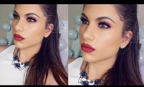 Glam Makeup Tutorial | Anastasia Liquid Lipstick & Makeup Geek x MannyMUA Palette