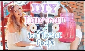 SPRING DIY 🌷 FLOWER CROWN & ICED TEATOX RECIPE