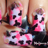 Pink Camouflage ♥ Spikes Fashion Nail Art