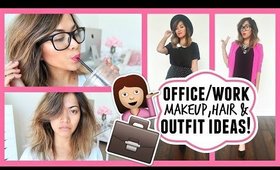 Office/Work Makeup, Hair + Outfit Ideas! Life After College!
