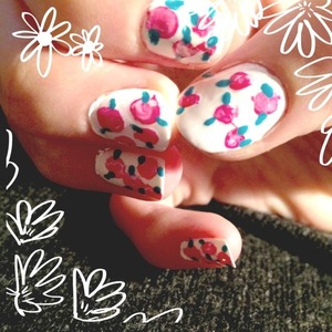 Slowly getting into the world of nail art. Loving this look, reminds me of a tea-cup print. 