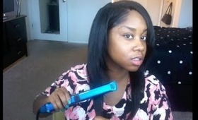 How I blend my hair with my weave / How I Flat iron my hair