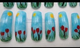 GNbL- Sunny Day with Tulips Nail Art