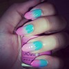 Pink, purple and blue candy like nails!