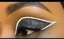 Glitter Cut Crease + White Graphic Eyeliner
