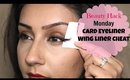 Beauty Hack ♡ Yay or Nay EASY winged liner using CARD || Makeup With Raji