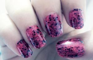 Pink and black glitter.