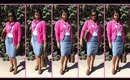 OOTD - Hot Pink Cardigan & Denim Pencil Skirt