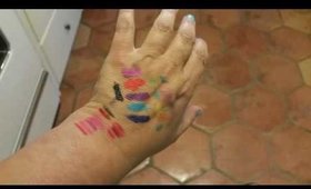 NYX Vivid Brights Swatches 9 Hrs Later