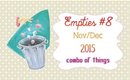 Product Empties #8 | Nov/Dec 2015 | PrettyThingsRock
