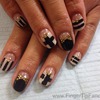 Black And Nude Nails With Small Gold Studs