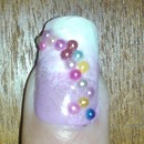 Purple And White Fade With Multi-Colored Pearls
