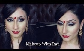 Vampy Bridal cat eyes red lips medium tan olive skin tones|| Raji Osahn