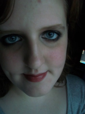 Simple night time/ after school look (Keeping the makeup used in the day time look, just darkened up and using a bold lipcolor)
