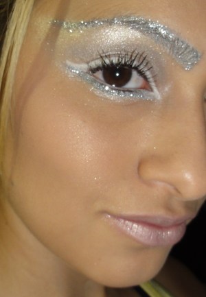 Trying to create a look inspired by ice and snow =)
**Silver Glitter is from Michael's Craft store**