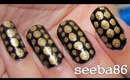Black & Gold Studded Nails