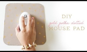 DIY Gold Polka Dotted Mouse Pad