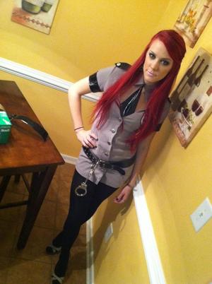Prison Guard for Halloween...new hair with Manic Panic in Vampire Red